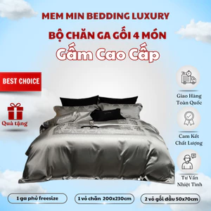 Bộ chăn ga gối cao cấp siêu mềm mịn bóng mượt MemMinBeddingLuxury kỹ thuật tinh xảo họa tiết thời thượng -(TỔNG HỢP 14)