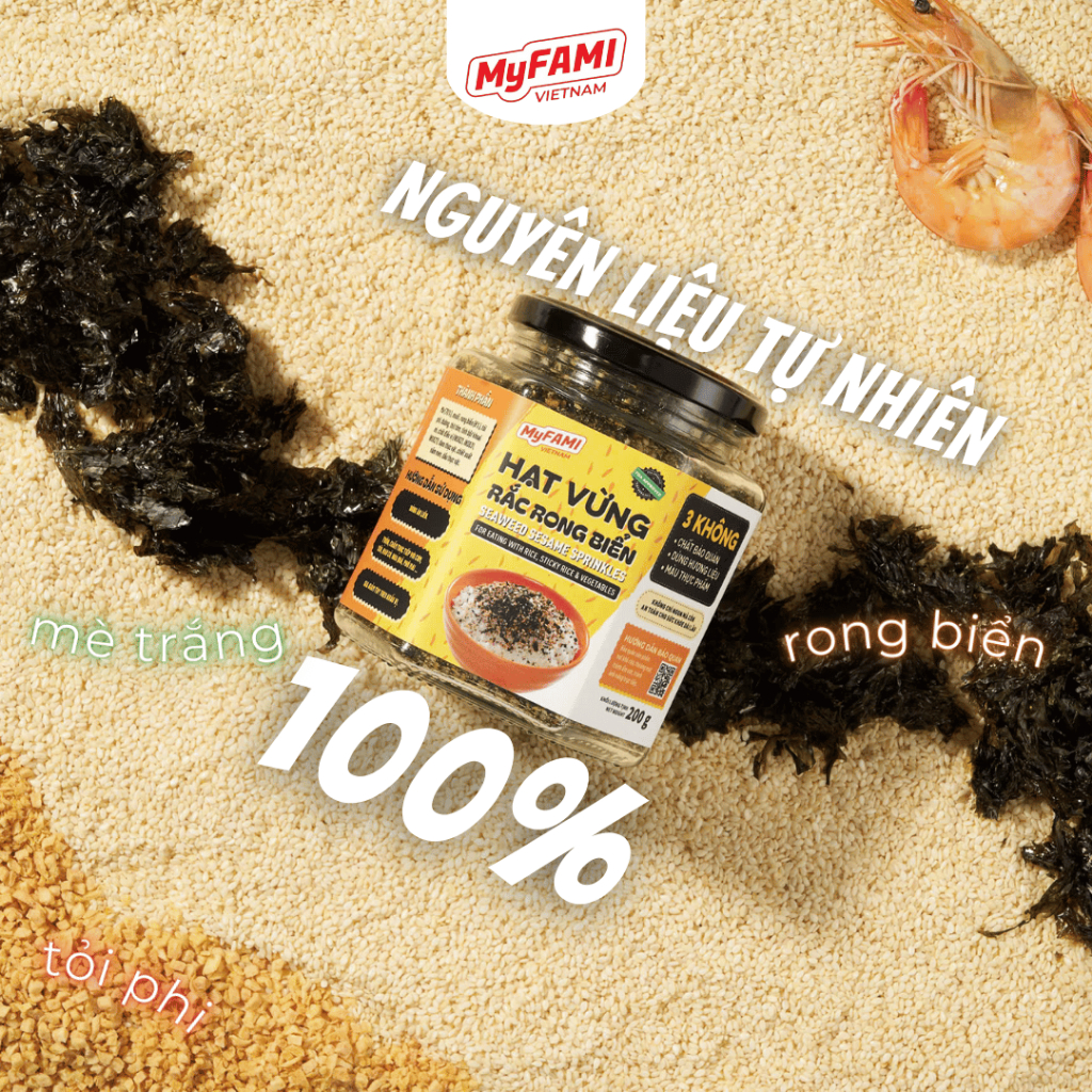 Hạt Vừng Rắc Rong Biển MyFAMI 40g - 100% Nguyên Liệu Tự Nhiên - Gia vị ăn liền tiện lợi - Thơm ngon dinh dưỡng- Tốt cho