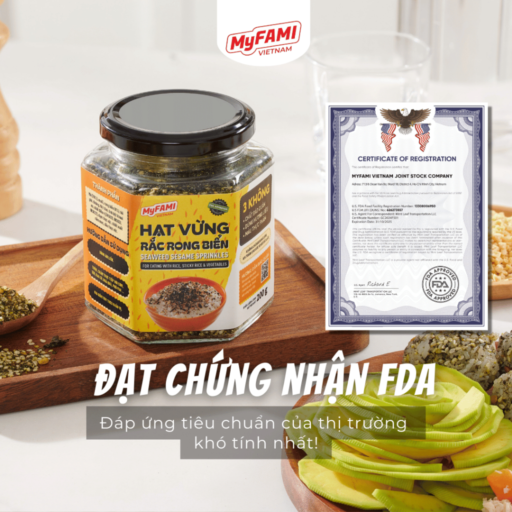 Hạt Vừng Rắc Rong Biển MyFAMI 40g - 100% Nguyên Liệu Tự Nhiên - Gia vị ăn liền tiện lợi - Thơm ngon dinh dưỡng- Tốt cho