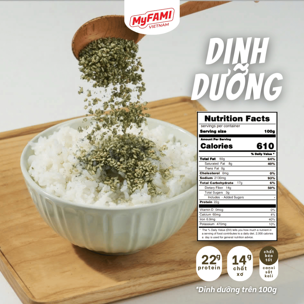Hạt Vừng Rắc Tảo Xoắn MyFAMI 230g - 100% Nguyên Liệu Tự Nhiên - Gia vị ăn liền tiện lợi - Thơm ngon dinh dưỡng- Tốt cho