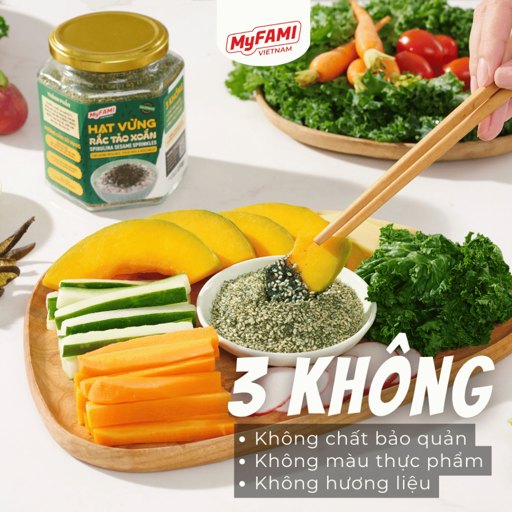 Hạt Vừng Rắc Tảo Xoắn MyFAMI 230g - 100% Nguyên Liệu Tự Nhiên - Gia vị ăn liền tiện lợi - Thơm ngon dinh dưỡng- Tốt cho