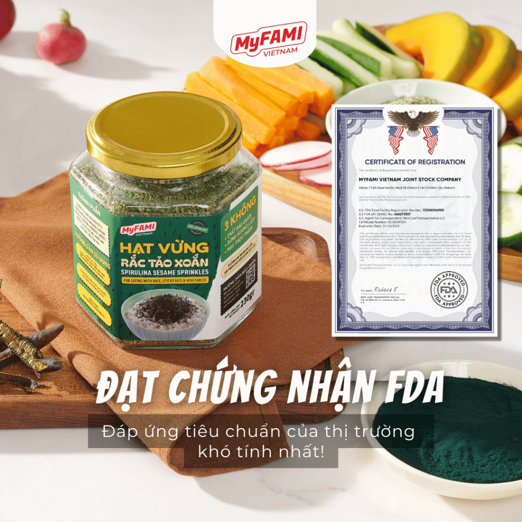 Hạt Vừng Rắc Tảo Xoắn MyFAMI 230g - 100% Nguyên Liệu Tự Nhiên - Gia vị ăn liền tiện lợi - Thơm ngon dinh dưỡng- Tốt cho