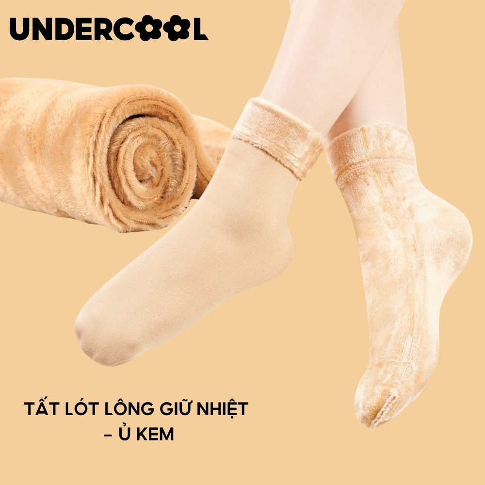 Tất giữ nhiệt lót lông màu da - ủ kem cổ cao ấm áp giữ nhiệt UNDERCOOL, siêu giữ nhiệt tránh rét đại hàn TC03