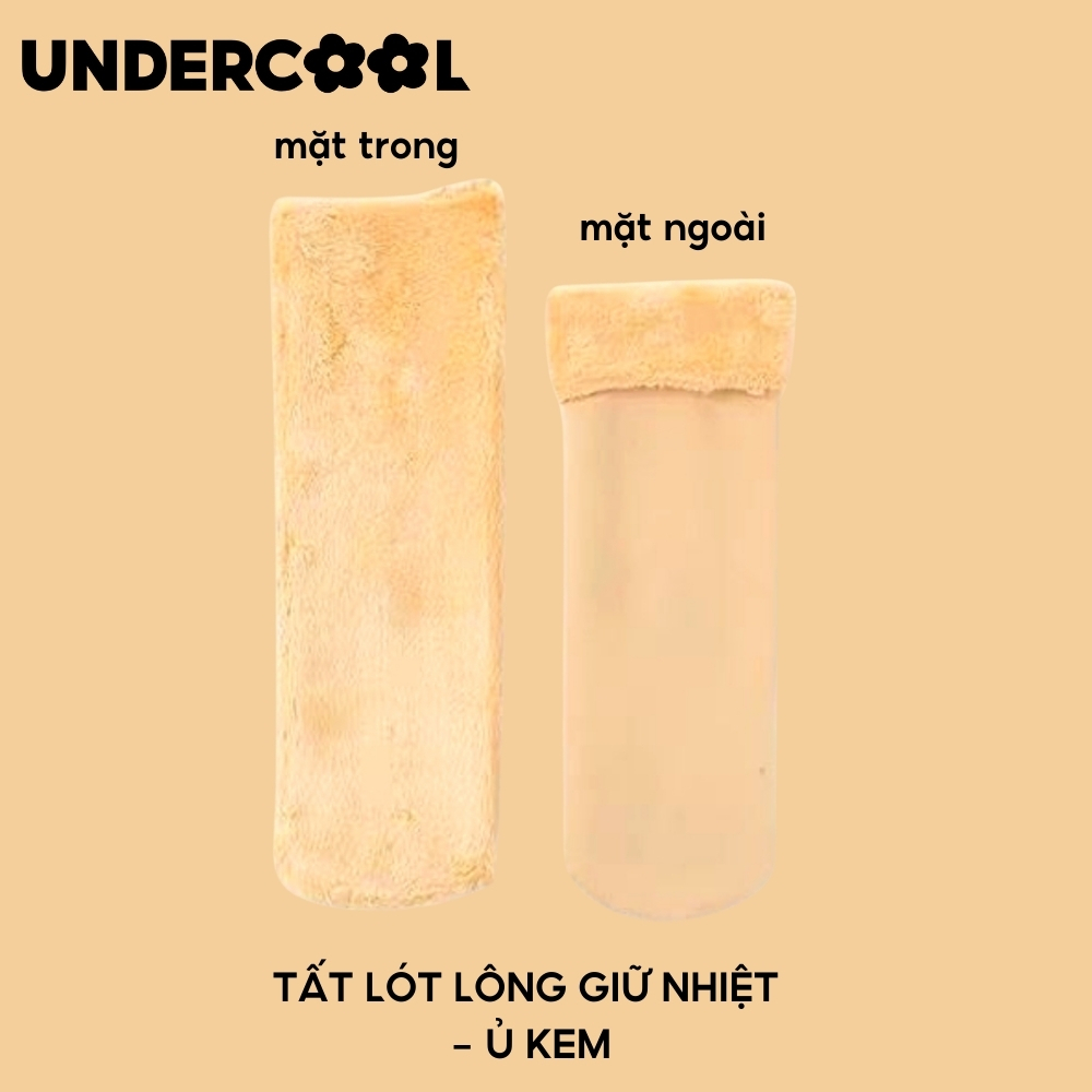 Tất giữ nhiệt lót lông màu da - ủ kem cổ cao ấm áp giữ nhiệt UNDERCOOL, siêu giữ nhiệt tránh rét đại hàn TC03