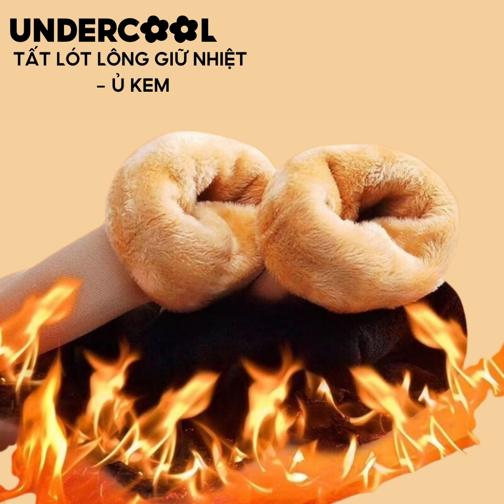 Tất giữ nhiệt lót lông màu da - ủ kem cổ cao ấm áp giữ nhiệt UNDERCOOL, siêu giữ nhiệt tránh rét đại hàn TC03