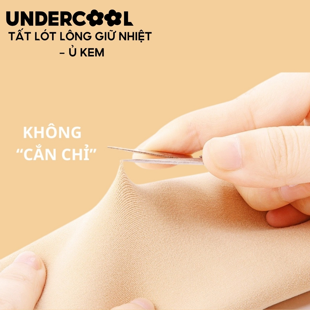 Tất giữ nhiệt lót lông màu da - ủ kem cổ cao ấm áp giữ nhiệt UNDERCOOL, siêu giữ nhiệt tránh rét đại hàn TC03