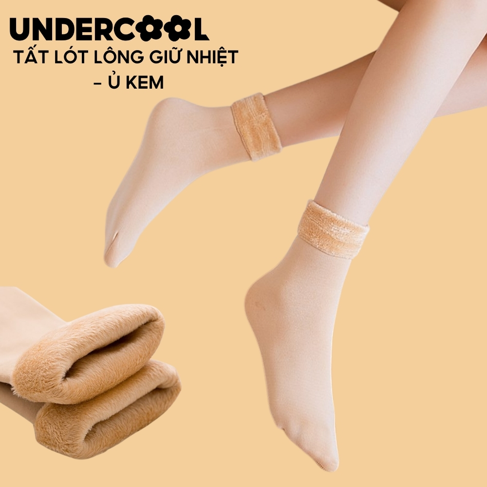 Tất giữ nhiệt lót lông màu da - ủ kem cổ cao ấm áp giữ nhiệt UNDERCOOL, siêu giữ nhiệt tránh rét đại hàn TC03