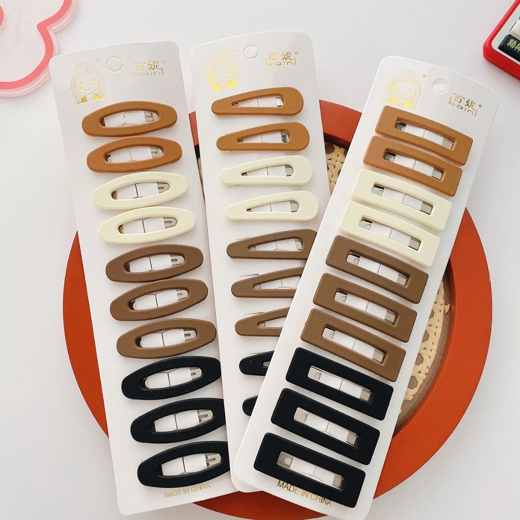 Set Vỉ 10 Kẹp Tóc Mái Nhám Bản To Đơn Giản Nhiều Kiểu Phong Cách Hàn Quốc Phụ Kiện Tóc Cho Nữ Empoli