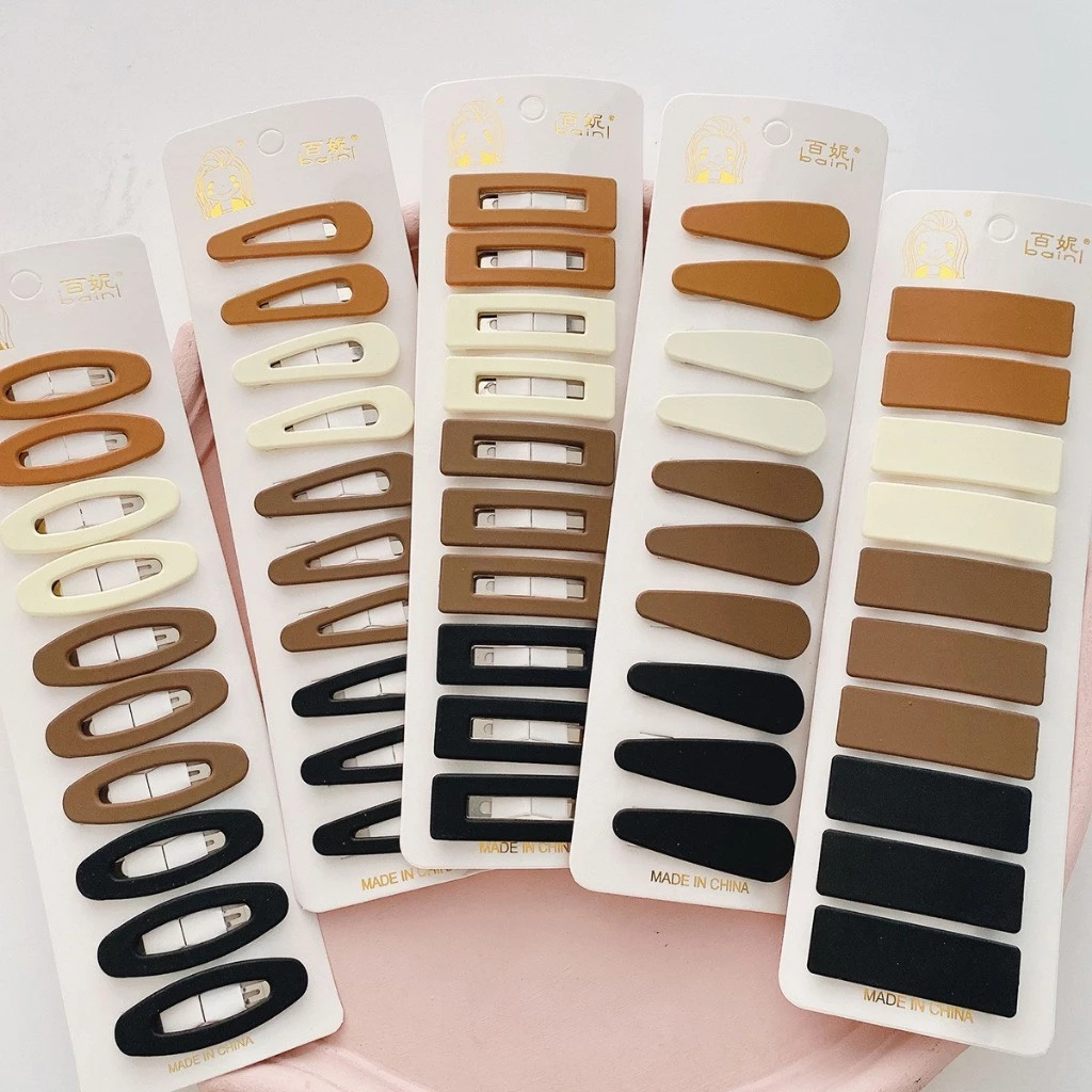 Set Vỉ 10 Kẹp Tóc Mái Nhám Bản To Đơn Giản Nhiều Kiểu Phong Cách Hàn Quốc Phụ Kiện Tóc Cho Nữ Empoli