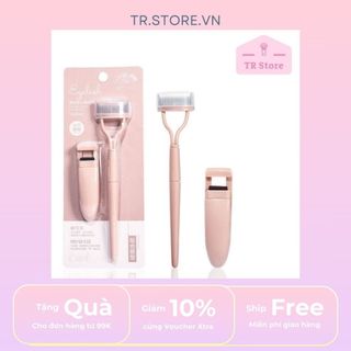 Bộ đôi lược chải tơi mi và bấm mi nhỏ mini Eyelash curler and eyelash comb Malian