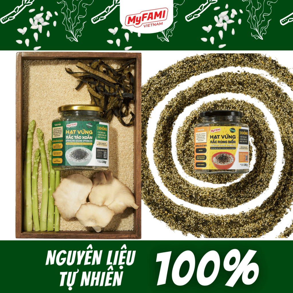 [200G & 230G] Combo Chill Chill 2 MyFAMI - Hạt Vừng Rắc Combo 2 Vị (Rong Biển & Tảo Xoắn) -TẶNG 1 COMBO SỨC KHỎE 180G- 1