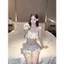 HT227 Bộ ngủ sexy 2s phối ren croptop tôn dáng,đồ ngủ lụa hoa nhí HT227