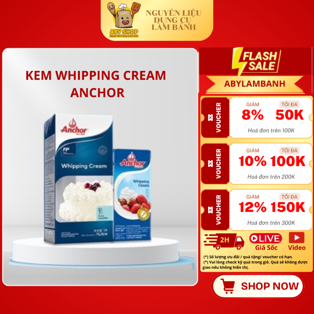 KEM SỮA WHIPPING CREAM ANCHOR - NẮP VẶN MỞ SEAL, Kem sữa tươi làm Panna ...