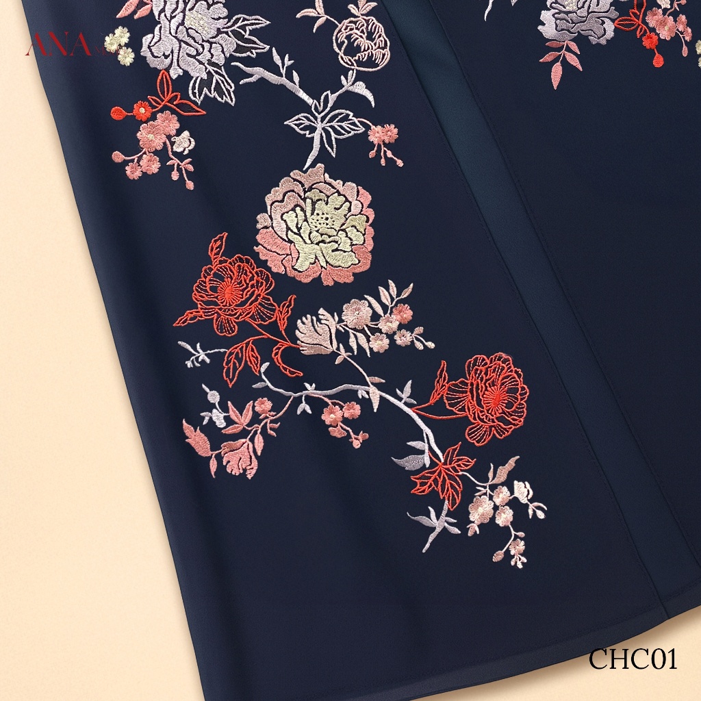 Đầm Thêu Hoa Trung Niên ANA Mode Chất Liệu Chiffon Phối Lụa Thanh Lịch Đi Tiệc Quà Tặng Mẹ DM25CHC01