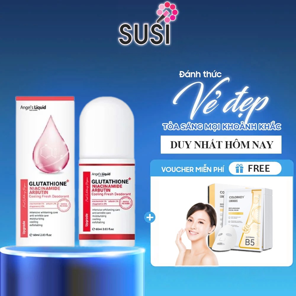 how much does tylenol deplete glutathione Lăn nách mờ thâm, dưỡng trắng da Angel Liquid Glutathione plus Niacinamide  Arbutin Fresh Deodorant 60ml Kissme Cosmetics