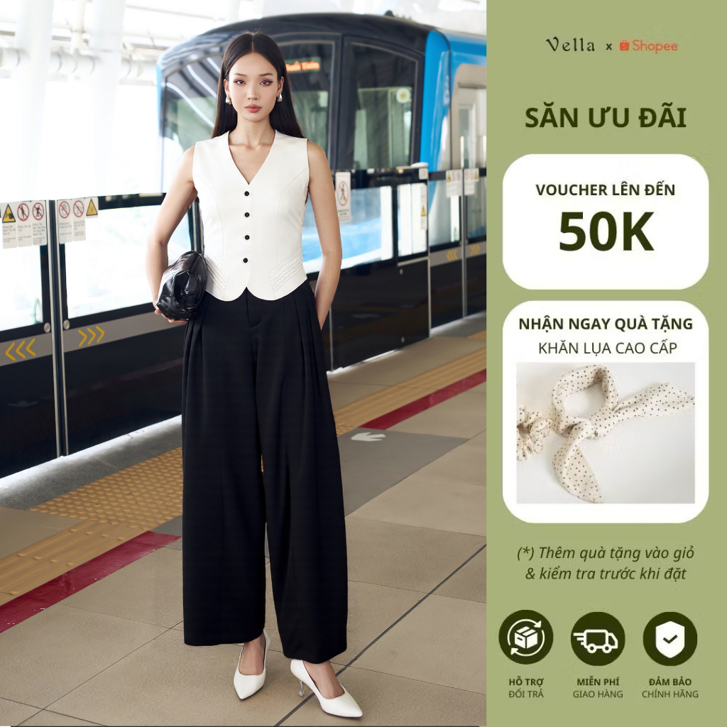 Áo Gile Vest Nữ Công Sở Dáng Ôm Màu Trắng VA24063