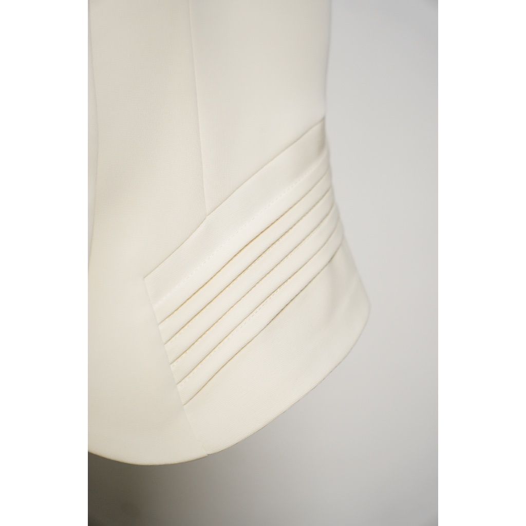 Áo Gile Vest Nữ Công Sở Dáng Ôm Màu Trắng VA24063