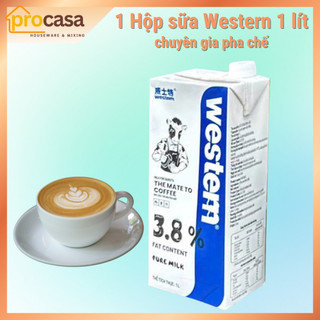 (LÈ HỘP) Hộp sữa Western Milk độ béo 3.8% - chuyên dụng cho pha chế - barista