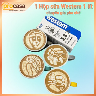 (LÈ HỘP) Hộp sữa Western Milk độ béo 3.8% - chuyên dụng cho pha chế - barista