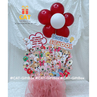 ( Hoả tốc) 🎁 Set quà kẹo mút trang trí dễ thương – Phù hợp sinh nhật, khai giảng, sự kiện - Lẵng kẹo mút cùng sticker