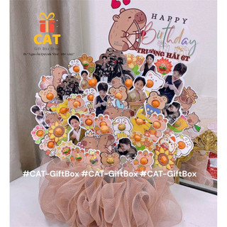 ( Hoả tốc) 🎁 Set quà kẹo mút trang trí dễ thương – Phù hợp sinh nhật, khai giảng, sự kiện - Lẵng kẹo mút cùng sticker