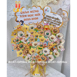 ( Hoả tốc) 🎁 Set quà kẹo mút trang trí dễ thương – Phù hợp sinh nhật, khai giảng, sự kiện - Lẵng kẹo mút cùng sticker