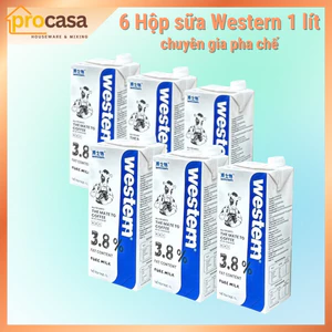 Combo 6 hộp sữa tươi Western 3.7% độ béo - chuyên gia cho pha chế - barista