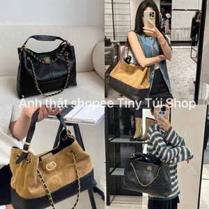 Túi xách co.co trần trám da mềm đứng form dây xích phối da hot trend sang chảnh