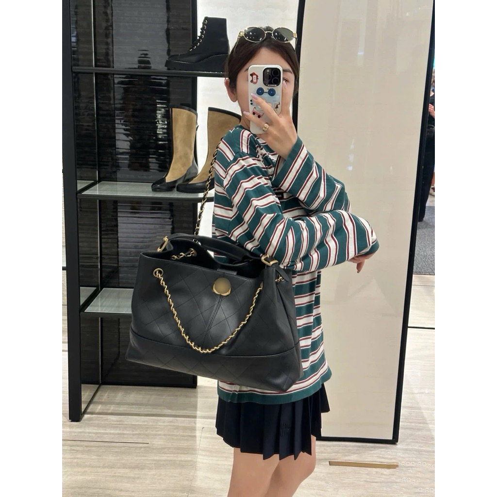 Túi xách co.co trần trám da mềm đứng form dây xích phối da hot trend sang chảnh