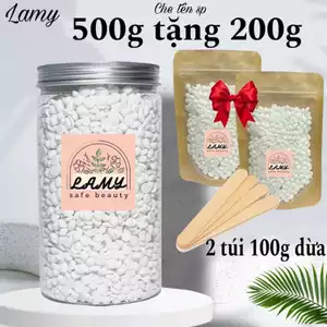 Hũ 500g sáp wax lông sữa dừa cao cấp coconut tẩy sạch đa vùng lông tay chân nách dùng cho cả da nhạy cảm
