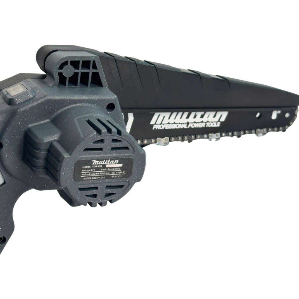Máy Cưa Xích Pin MULITAN M21V-CX8 Động Cơ Không Chổi Than Lam Xích 8inch Dùng Chân Pin Phổ Thông M21