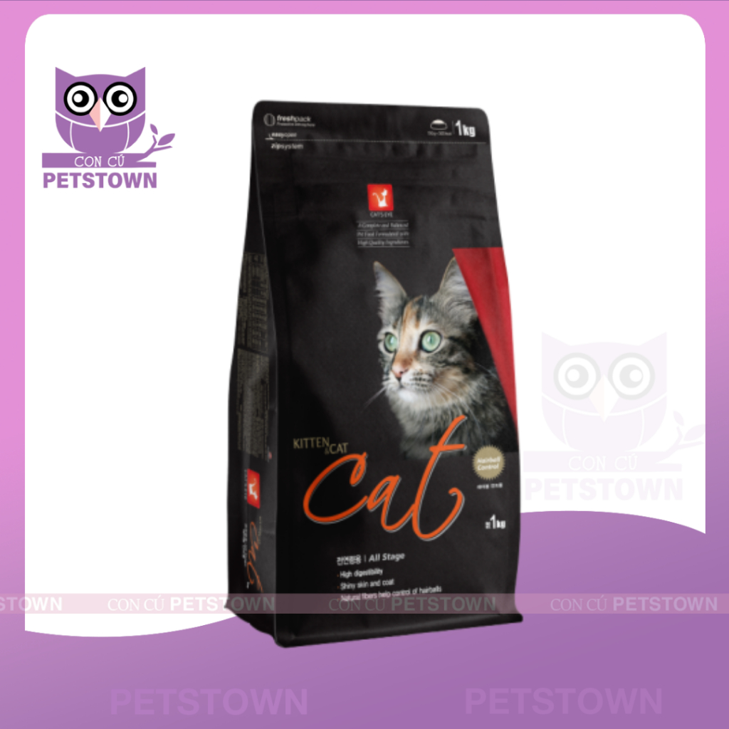 [1KG DATE MỚI] Thức ăn hạt Cho Mèo Mọi Lứa Tuổi Cateye nhập khẩu Hàn Quốc Cat's Eye 1kg