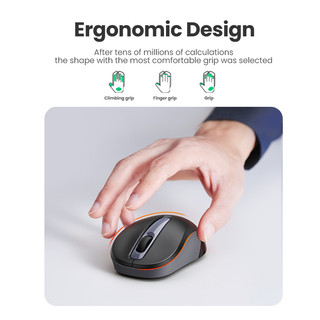 Ugreen Chuột không dây  Silent 2.4G, độ phân giải 2400dpi, thiết kế công thái học dành cho máy tính và văn phòng
