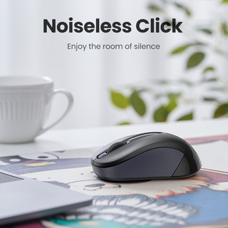Ugreen Chuột không dây  Silent 2.4G, độ phân giải 2400dpi, thiết kế công thái học dành cho máy tính và văn phòng