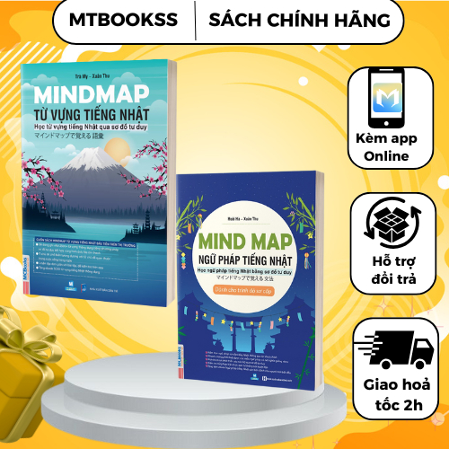 Combo Sách - Mindmap Tiếng Nhật Từ Vựng Và Ngữ Pháp Qua Sơ Đồ Tư Duy