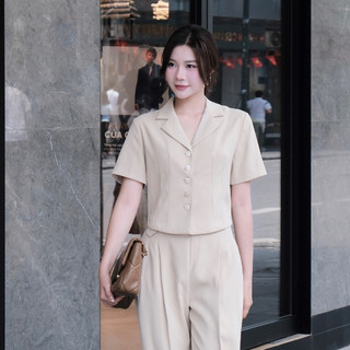 Áo Kiểu Nữ Công Sở Dáng Ôm Croptop LAMER L65D25Q009