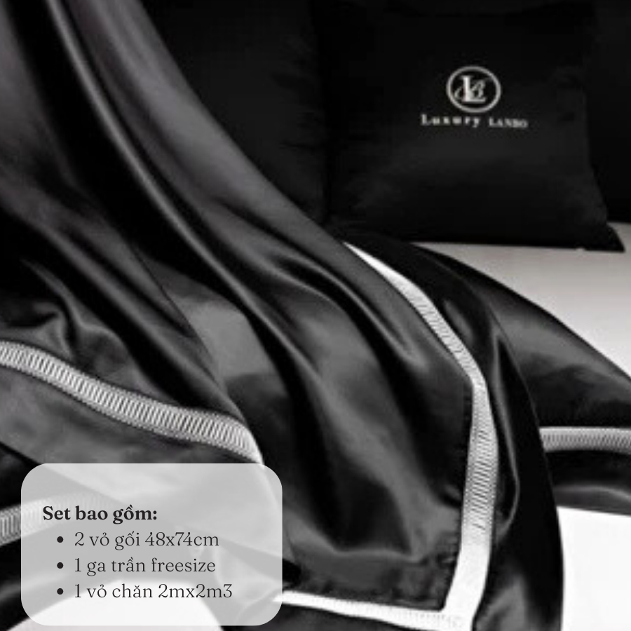 (L4768)Bộ Chăn Ga Gối Lụa Tơ Tằm Cao Cấp Mềm Mại Sang Trọng Đẳng Cấp - MemMinbedding Luxury