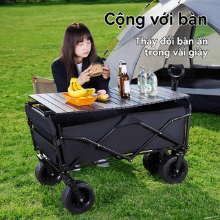 xe đẩy cắm trại ngoài trời Bàn cắm trại gấp gọn, bàn cắm trại Du Lịch Cắm Trại  Xe Kéo Đẩy Đồ sức chứa lên đến 150kg