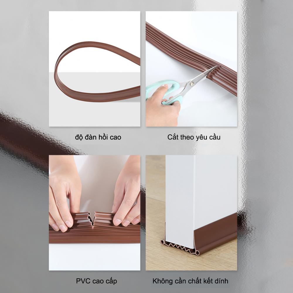 Ron chặn khe cửa Silicon 1M - Thanh chắn cửa phòng chắn gió chắn bụi, ngăn thoát hơi lạnh điều hòa