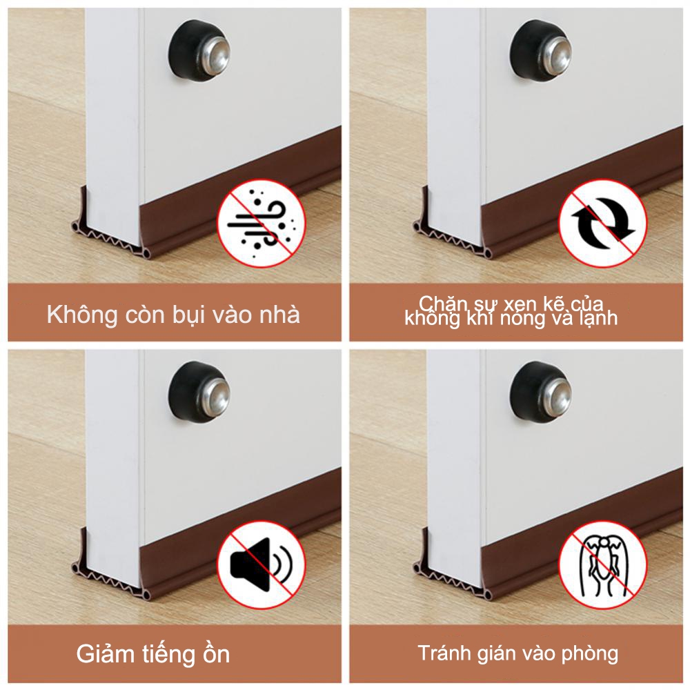 Ron chặn khe cửa Silicon 1M - Thanh chắn cửa phòng chắn gió chắn bụi, ngăn thoát hơi lạnh điều hòa
