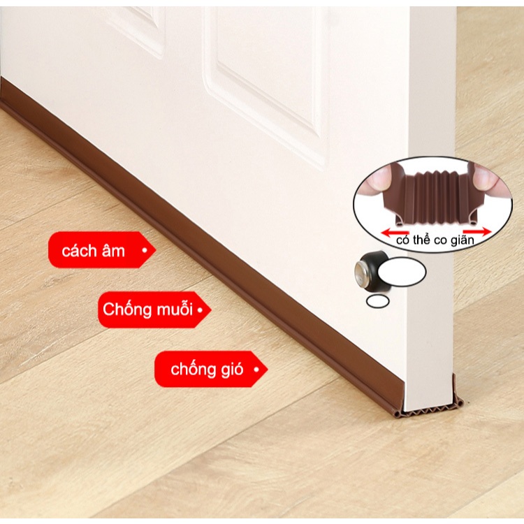 Ron chặn khe cửa Silicon 1M - Thanh chắn cửa phòng chắn gió chắn bụi, ngăn thoát hơi lạnh điều hòa