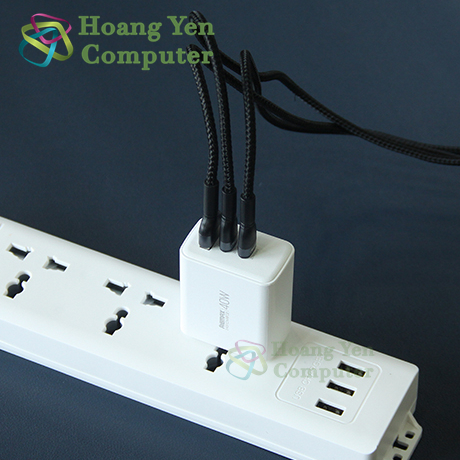 Cốc Sạc Nhanh Remax RP-U123 40W 3 Cổng (1 USB + 2 Type-C)  – BH 12 Tháng  – Hoàng Yến Computer