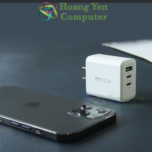 Cốc Sạc Nhanh Remax RP-U123 40W 3 Cổng (1 USB + 2 Type-C)  – BH 12 Tháng  – Hoàng Yến Computer