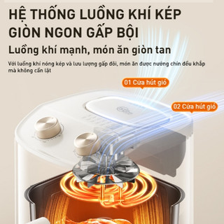 Nồi chiên không dầu 6L Joyoung JAF-612, Công suất 1700W, Điều khiển núm xoay, BH 24 tháng