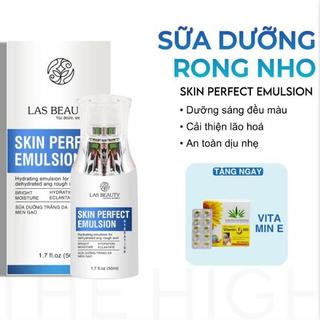 ( Tặng 2 mặt nạ ) Sữa dưỡng Rong Nho Nhật Bản Las Beauty truyềntrắngdưỡngdacăngbóng Skin Perfect Emulsion 50ml