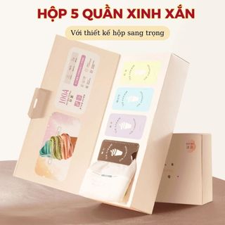 HỘP QUÀ 5 Quần lót nữ su lạnh cao cấp mỏng nhẹ tàng hình cạp cao tôn dáng đáy rộng thoải mái DEVARI