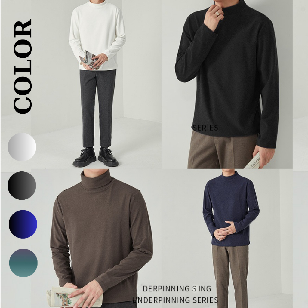 [Combo 3 Áo] Áo Giữ Nhiệt Nam Nữ Cổ Cao 3 Phân, Áo Giữ Nhiệt Lót Lông Nỉ Bên Trong Co Giãn 4 Chiều Cao Cấp VATINO