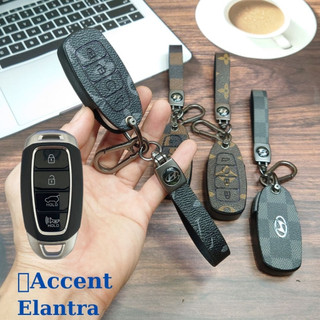ốp chìa khóa Hyundai Accent 4 nút bấm,Bọc chìa khóa Elentra 2024,Bao da chìa khóa Hyundai Accent nhiều màu sắc (HC4)