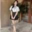 Áo sơ mi nữ tay chuông cúc ngọc nơ cổ - A2718 Kymie