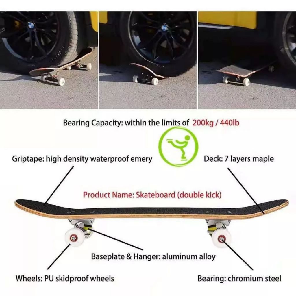 80cm Kích thước lớn Thể thao Skateboard Bề mặt nhẵn Chống mài mòn tốt Super Durable 9 lớp Laminated Kids Skateboard